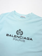 Load image into Gallery viewer, Balenciaga Turquoise Logo T-Shirt Small
