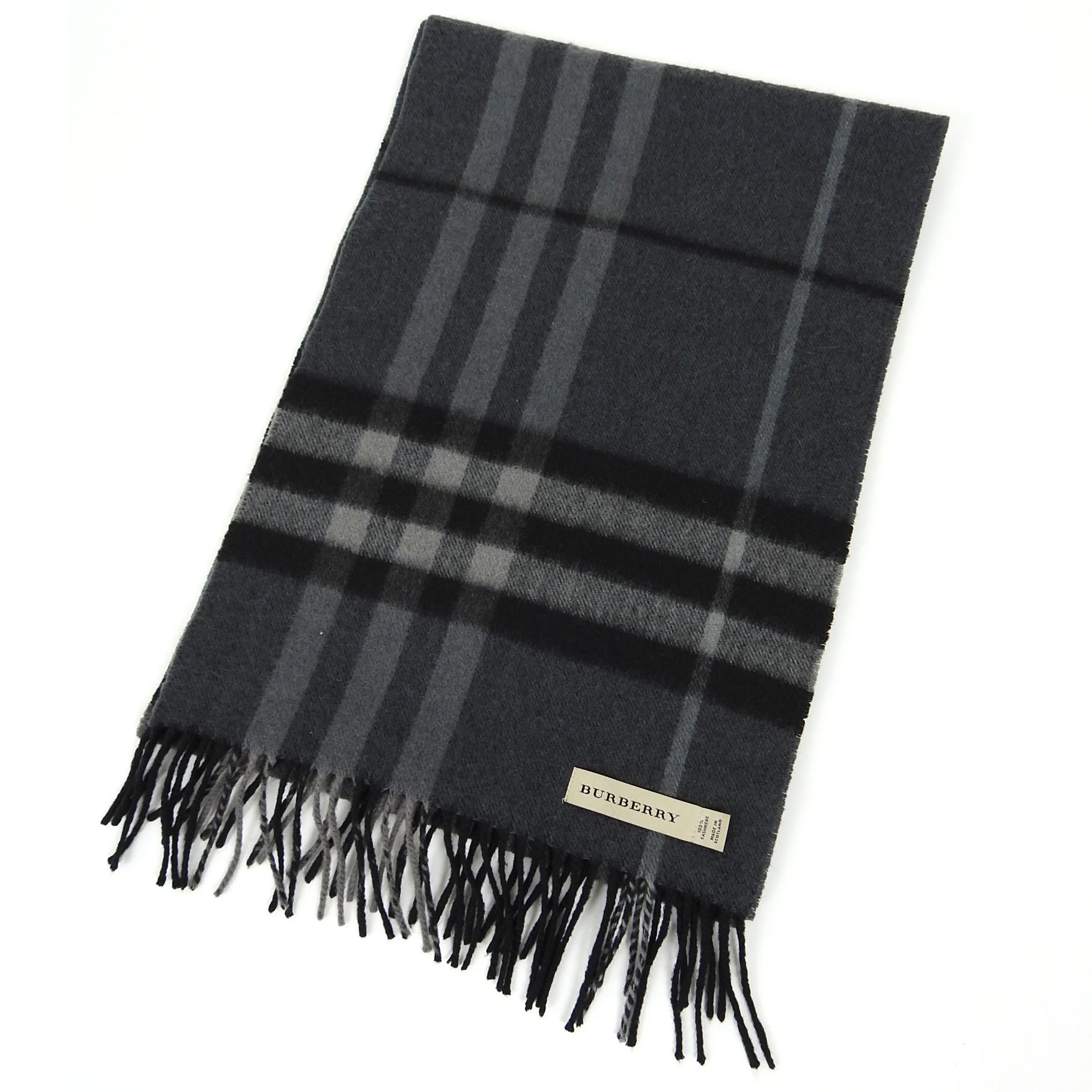 Burberry Check Cashmere Scarf Grey – I Miss You MAN