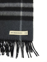 Load image into Gallery viewer, Burberry Check Cashmere Scarf Grey 
