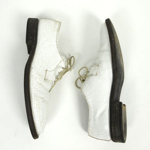 Margiela Replica Ceremonial Military Cracked Leather Derbies White 41