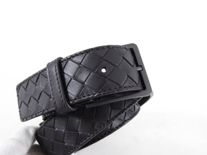 Bottega Dark Brown Intrecciato Leather Woven Belt - 100/40
