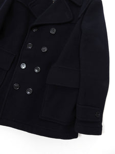 Burberry Navy Wool Peacoat Large