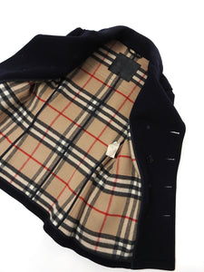 Burberry Navy Wool Peacoat Large