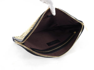 Burberry Prorsum Black Leather Studded Clutch Portfolio Bag