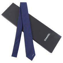 Load image into Gallery viewer, Chanel Blue Silk Men’s Skinny Tie in Box
