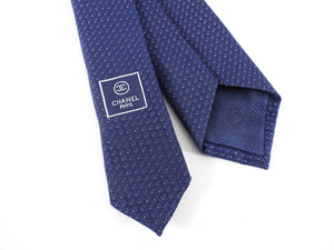 Chanel Blue Silk Men’s Skinny Tie in Box