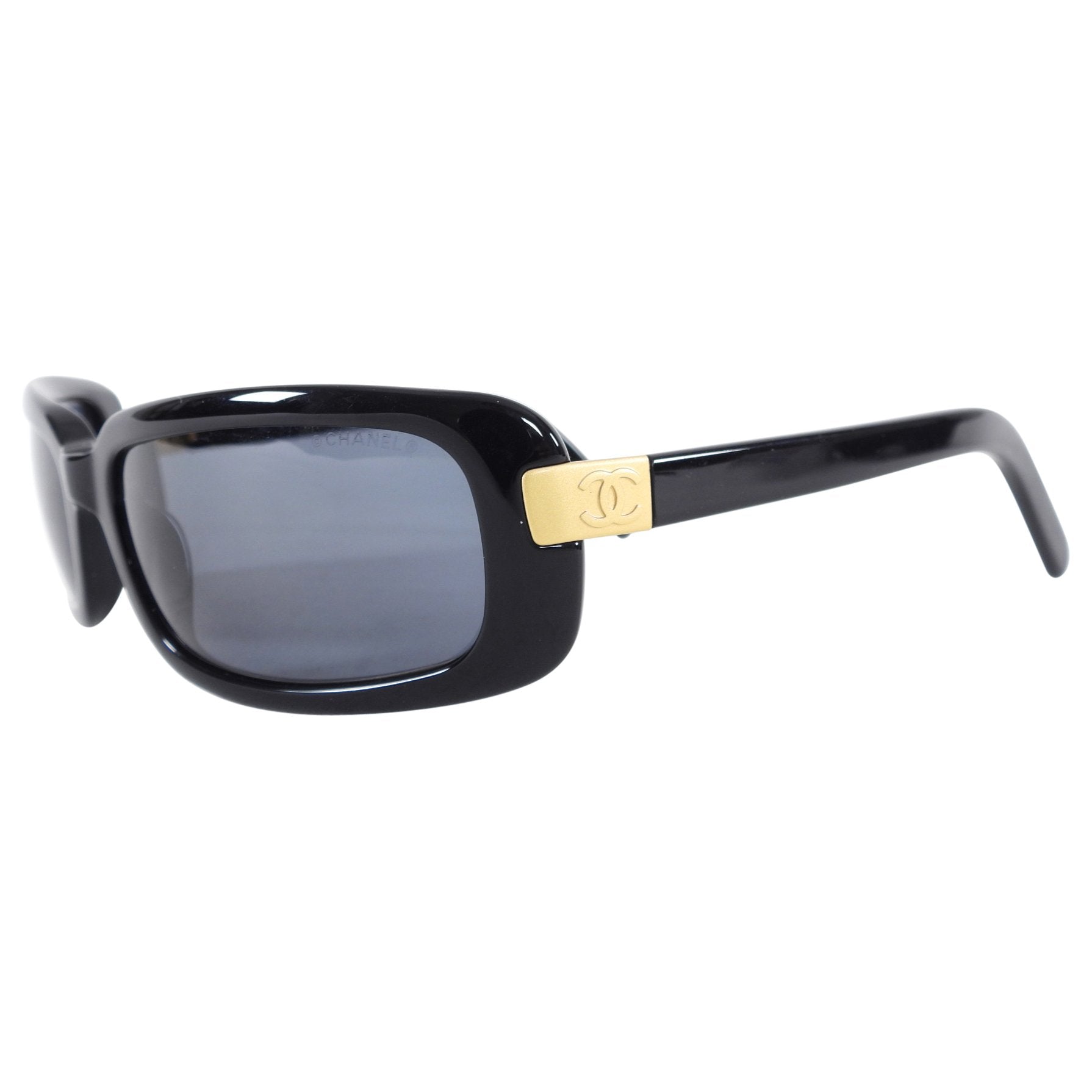 CHANEL sunglasses, vintage model 5036. Black frame - Depop