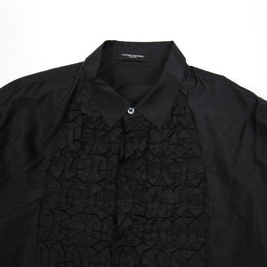 Costume National Black Silk Ruffle Shirt Size 50