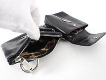 Load image into Gallery viewer, Dolce Gabbana Black Initial Zippered Leather Pouches
