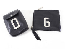 Load image into Gallery viewer, Dolce Gabbana Black Initial Zippered Leather Pouches

