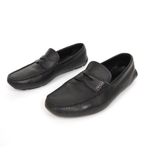 Prada Black Saffiano Leather Loafers UK 9