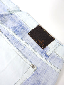 Fendi 2 Tone Trouser White/Blue Size 36