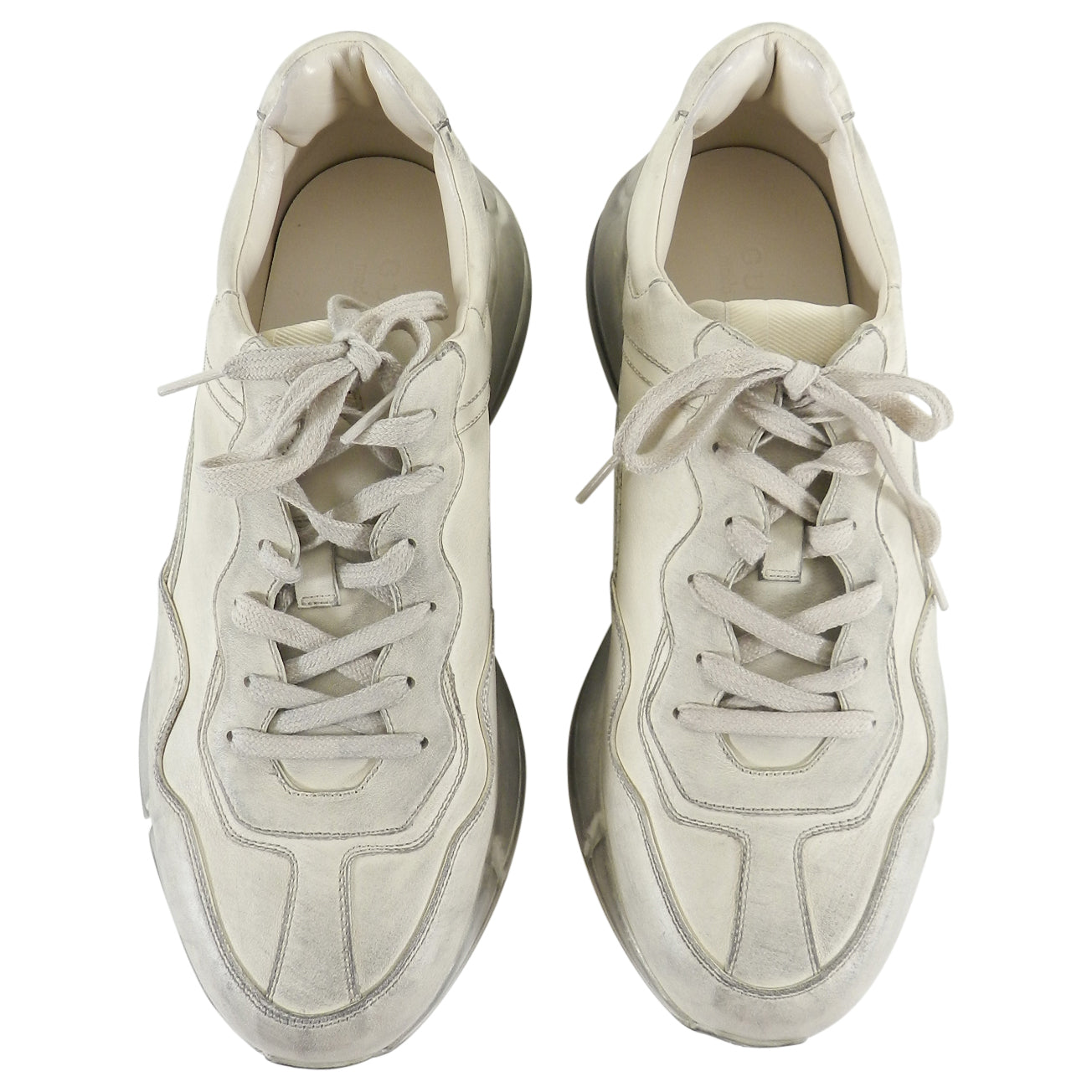 Gucci Distressed Leather Rhyton Sneakers 11 I Miss You MAN