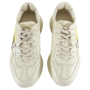 Gucci Cream Leather Logo Rhyton Sneakers - 10.5