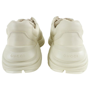 Gucci Cream Leather Logo Rhyton Sneakers - 10.5
