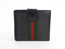 Load image into Gallery viewer, Gucci Denim Bifold Wallet with Web Stripe Detail

