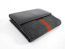 Load image into Gallery viewer, Gucci Denim Bifold Wallet with Web Stripe Detail
