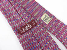 Load image into Gallery viewer, Hermes Vintage Magenta Pattern Silk Tie
