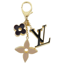 Load image into Gallery viewer, Louis Vuitton Gold Enamel Logo Keychain
