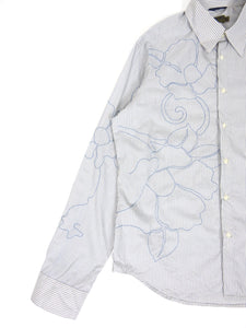 Kenzo Embroidered Stripe Shirt White/Blue XL