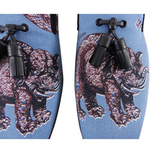 Load image into Gallery viewer, Louis Vuitton x Chapman Brothers Blue Elephant Auteuil Slipper Loafers - 10
