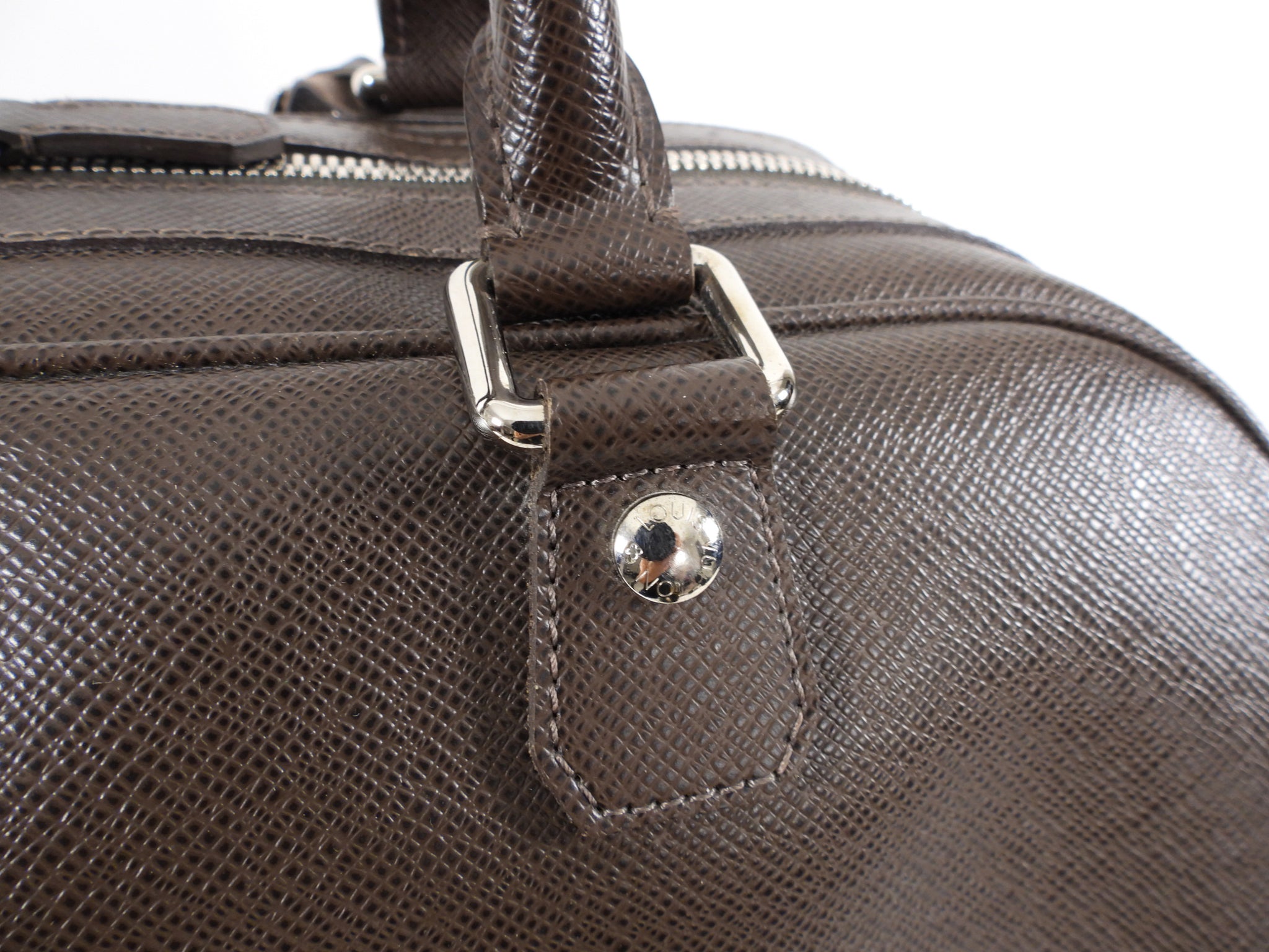 Louis Vuitton Brown Taiga Leather Stanislav Travel Duffle Bag – I