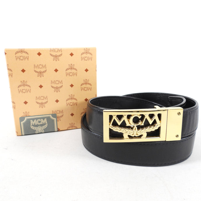 MCM Vintage Black Logo Belt - 80 / 32