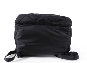 Moncler Black Leather Trimmed Nylon Backpack