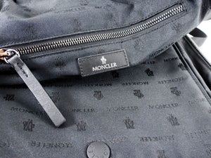 Moncler Black Leather Trimmed Nylon Backpack