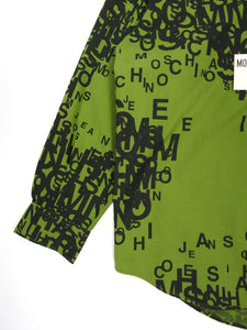 Moschino Jeans Green Script Shirt Large
