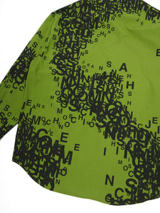 Moschino Jeans Green Script Shirt Large