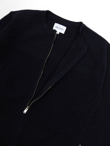 Norse Projects Navy Wool Zip Knit Medium