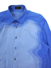 Load image into Gallery viewer, Prada Blue Striped Shirt Size 43 || 17 
