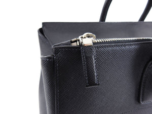 Prada Black Saffiano Leather XL Zippered Executive Tote Bag