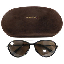 Load image into Gallery viewer, Tom Ford RF149 Ramone Black Frame Aviator Sunglasses with Gold Trim
