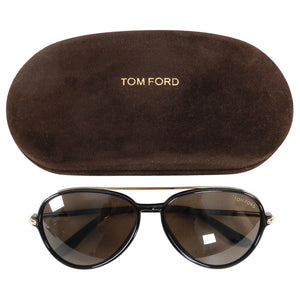 Tom Ford RF149 Ramone Black Frame Aviator Sunglasses with Gold Trim