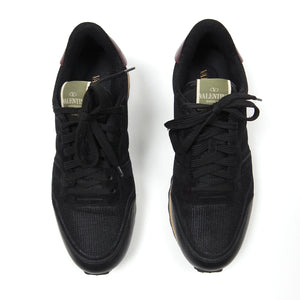 Valentino Black/Grey Stud Heel Sneakers Size 41.5