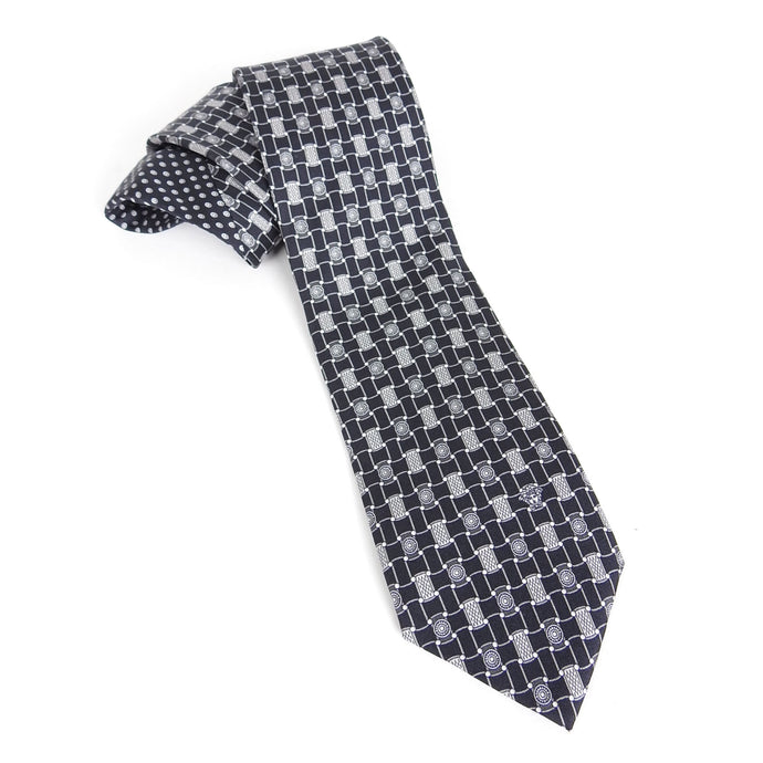 Versace Silk Tie Black/Grey