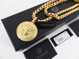 Versace Gold Chain Medusa Medallion Necklace