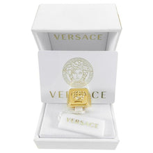 Load image into Gallery viewer, Versace Gold Medusa Head Signet Ring in Box
