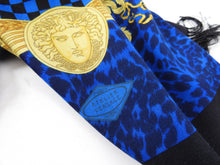Load image into Gallery viewer, Gianni Versace Vintage Blue and Yellow Barocco Medusa Scarf
