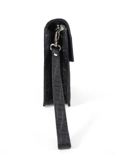 Gianni Versace Vintage 1990’s Croc Embossed Wristlet Clutch Bag
