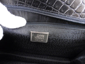 Gianni Versace Vintage 1990’s Croc Embossed Wristlet Clutch Bag