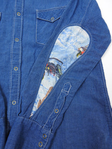 Visvim Blue Albacore Snap Button Shirt Size 4