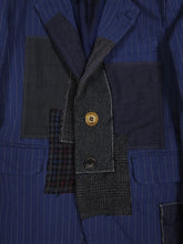 Load image into Gallery viewer, Junya Watanabe AD2013 Navy Patchwork Blazer Size Small
