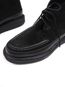Sacai Black Leather Trimmed Suede Boots Size 43